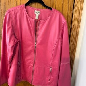 Chico's Pink Leather Jacket